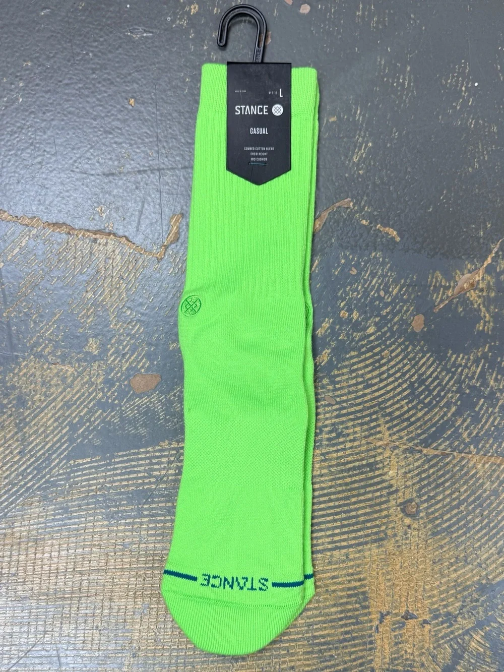 Stance Combed Cotton Fluorescent Neon Green Crew Socks Icon